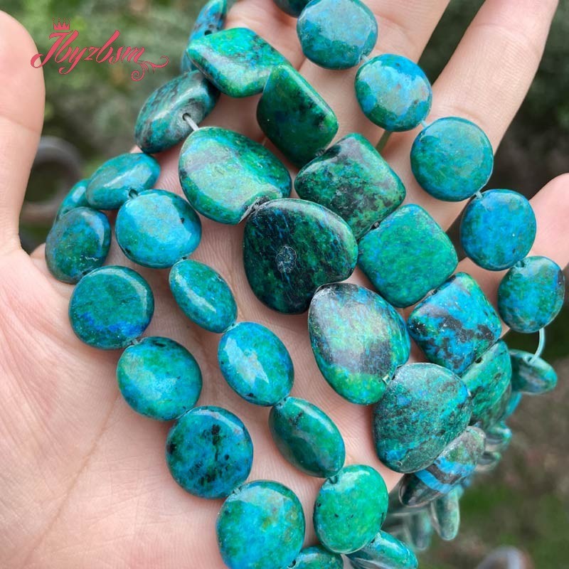 Round square coin Multicolor dye Chrysocolla Bead Stone Beads loose For DIY Necklace Bracelat Jewelry Making 15" Free Shipping