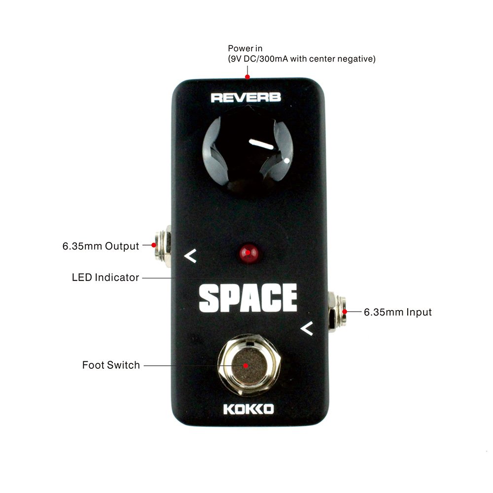 KOKKO Electric Guitar Effect Pedal FRB2 SPACE Reverb Effect Pedal True Bypass Mini Single Guitar Pedal Guitar Accessories &Parts