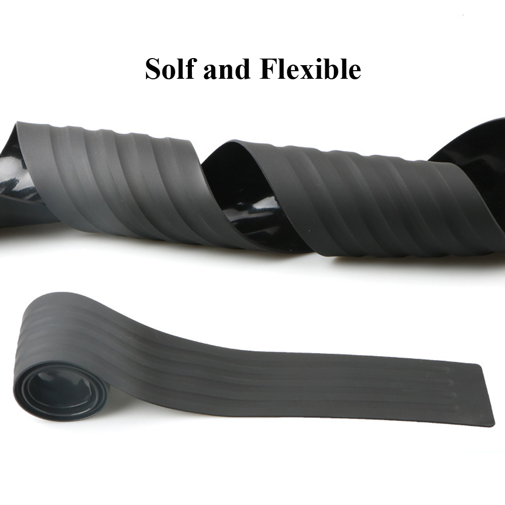 90cm/104cm Rear Bumper Protector Guard Universal Black Rubber Scratch-Resistant Trunk Door Entry Guard Trim Cover for SUV/Cars