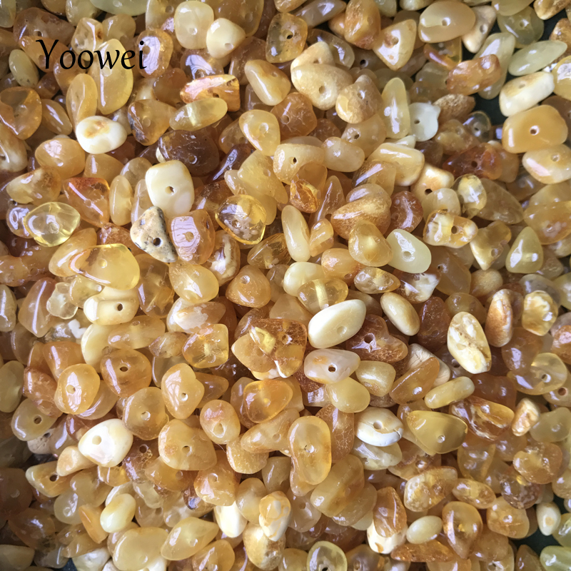 Yoowei Baltic Amber Bead Gemstone diy Supplier for Baby Jewelry Making Drilled Hole Certified Natural Amber 5g 10g 20g Wholesale