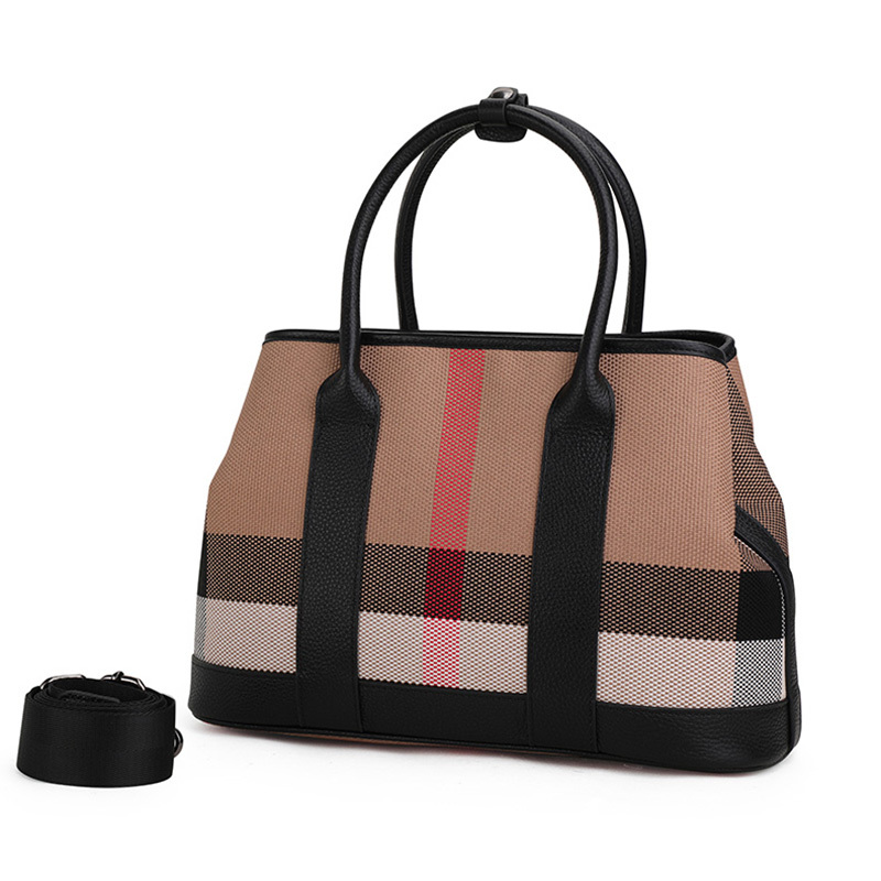 VM FASHION KISS Soft Leather + Canvas Women's Bags Luxury Handbags 2025 Top High Quality Large Capacity Designer Tote Bags