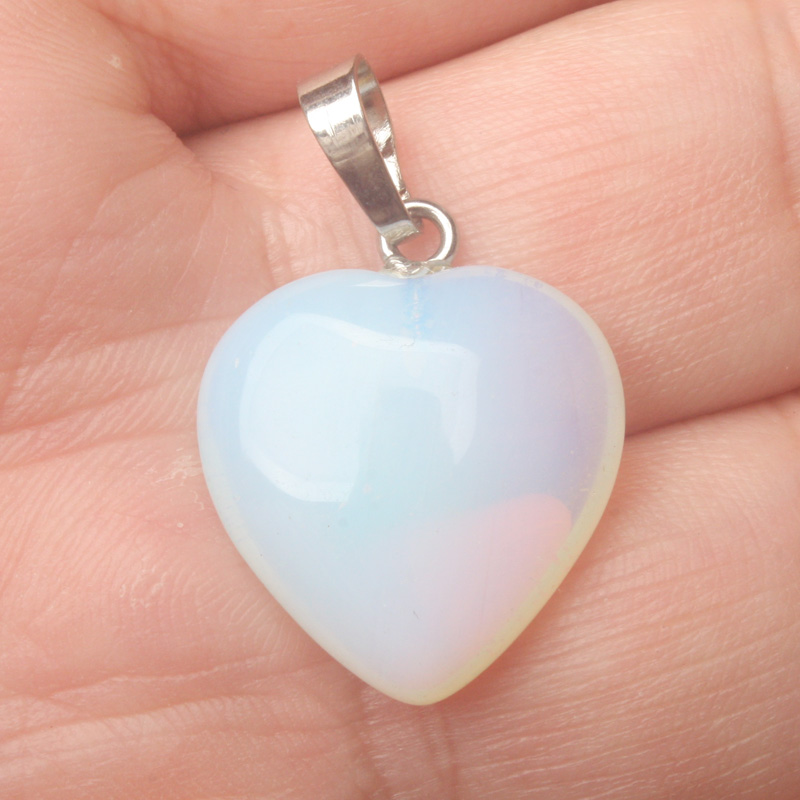 20MMx20MM Small Obsidian Amethysts Tiger Eye Clear Crystal Aventurine Quartz Lapis Lazuli Opalite Turquoises Heart Pendant 1 PCS