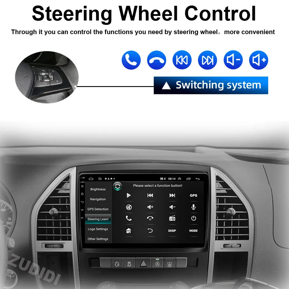 AI Voice 2 din Android Auto Radio For Mercedes Benz Vito W447 2014-2021 Carplay Car Multimedia GPS 2din autoradio 2 din no dvd