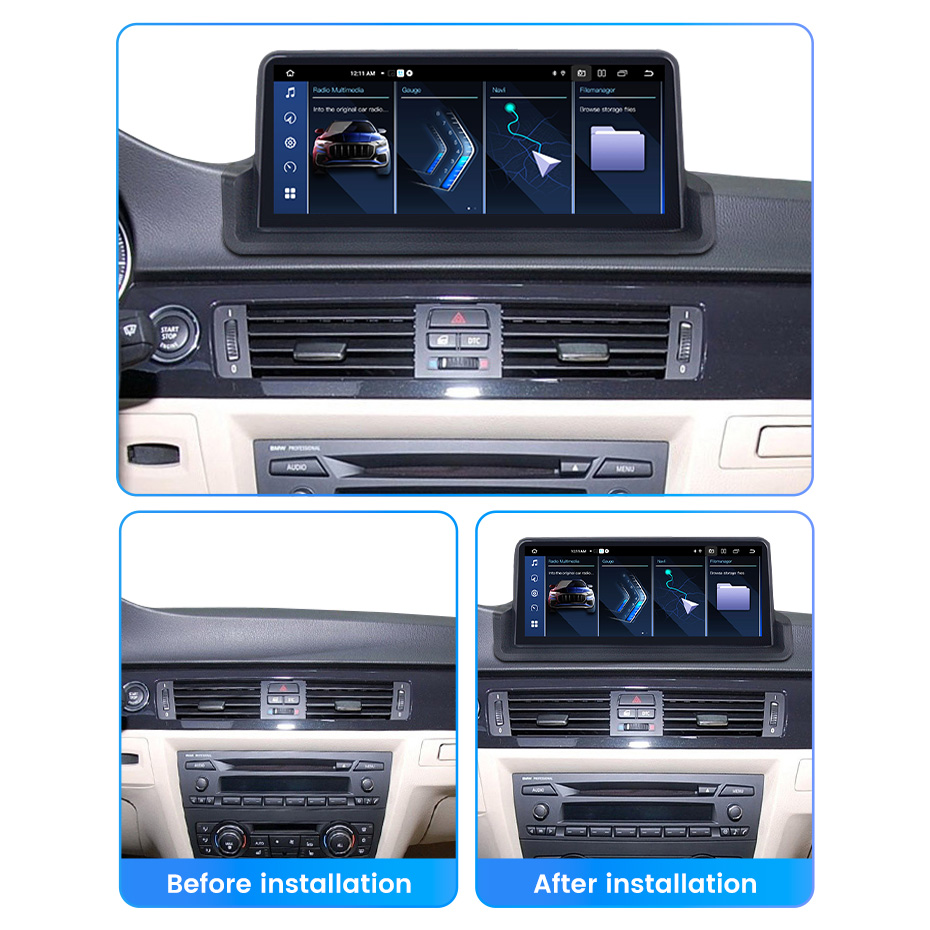 8-Core Android 13 Car Multimedia Player For BMW 3 Serie E90 E91 E92 E93 Wireless Carplay Auto 4G Wifi GPS Navigation All In One
