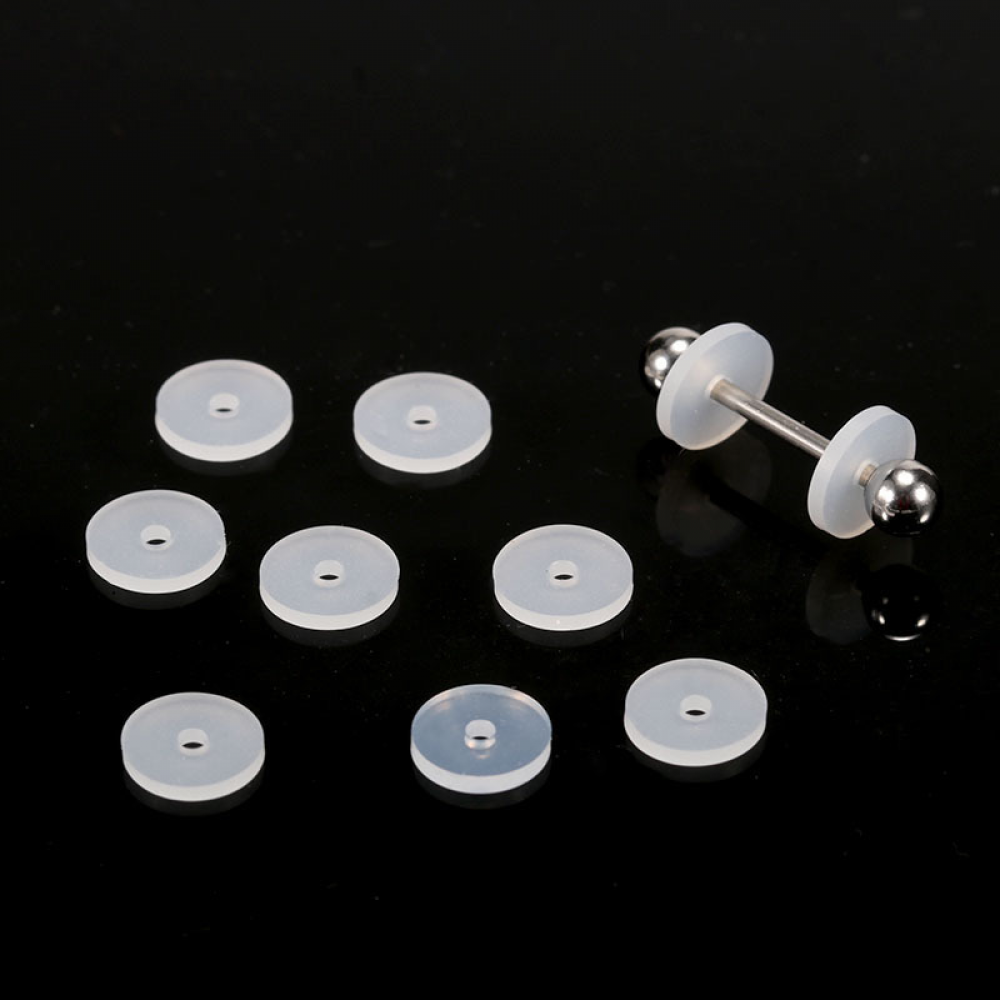 10pcs/lot Right Grand Silicone Piercing Healing Discs Flexible Anti Hyperplasia Saucer Ear Stud Lip Ring Nose Soft Gasket