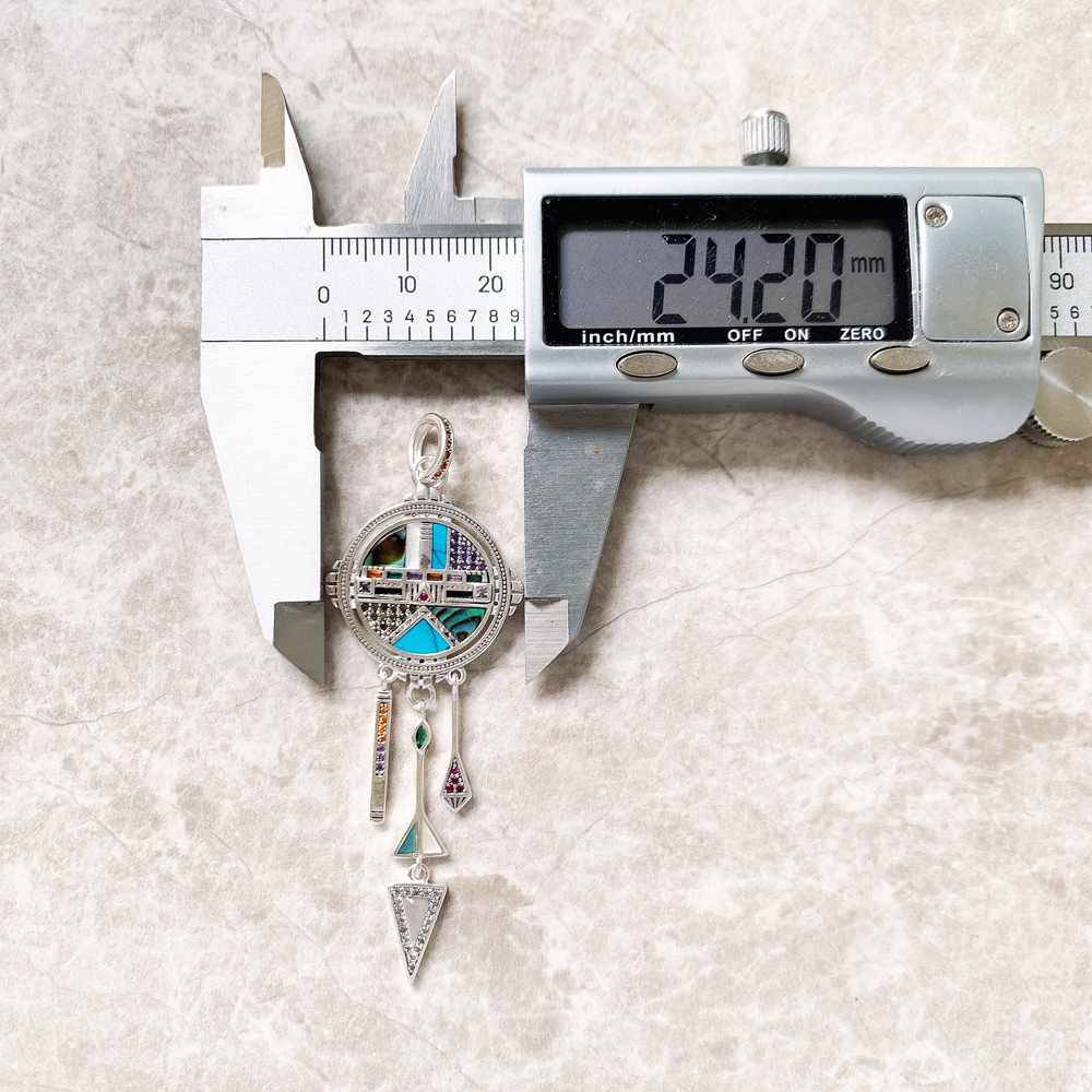 Pendant Dreamcatcher Sun Symbol,Summer Turquoise Jewelry Europe Accessorie 925 Sterling Silver Vintage Gift For Woman Men