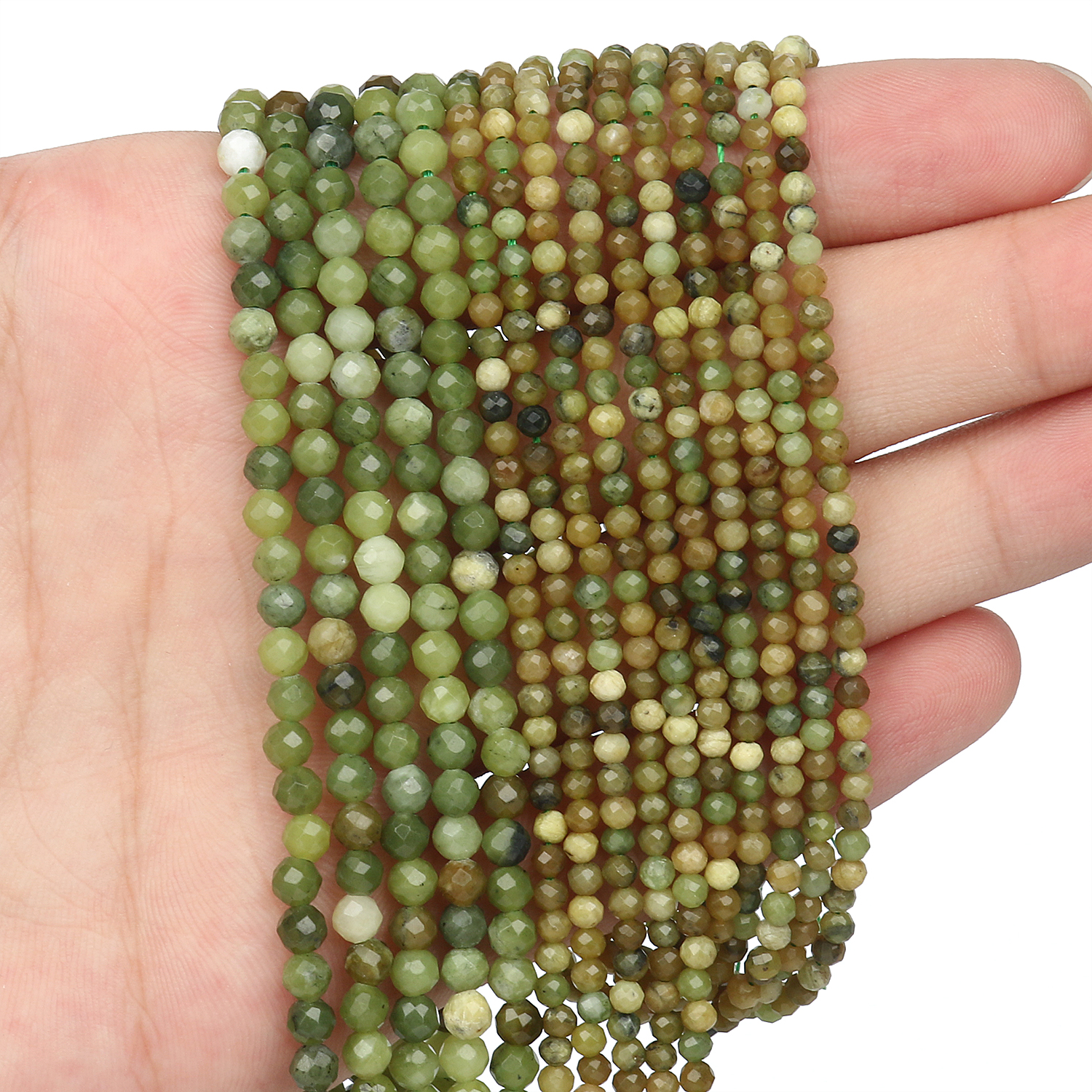 2/3/4mm Faceted Natural Epidote Zoisite Africa Turquoises Malachite Beads For Jewelry Making DIY Bracelet Waist Beads Chain