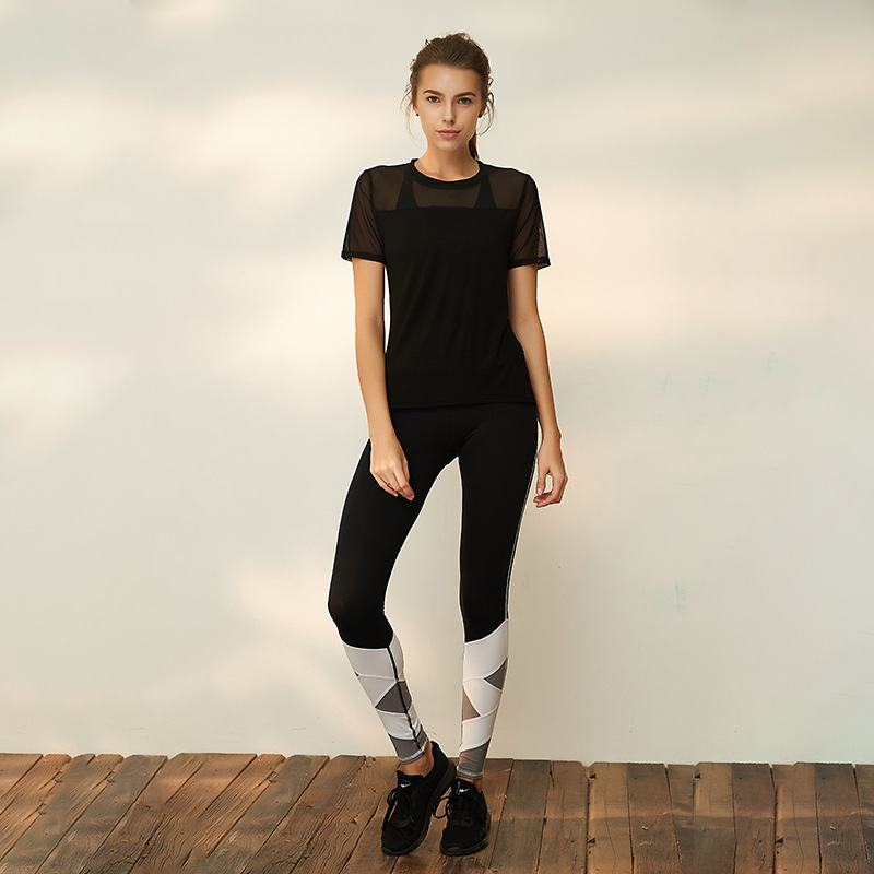 Tight Stretch Fite Leggings Pants Running Long Pants Training Colors Slitting Splice Design Sweatants