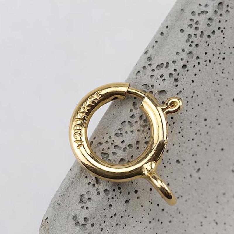 14K Gold Filled Spring Ring Clasps Hooks Bulk Wholesale Supplies for Bracelets Necklace Making Handmade Jewelry Findings