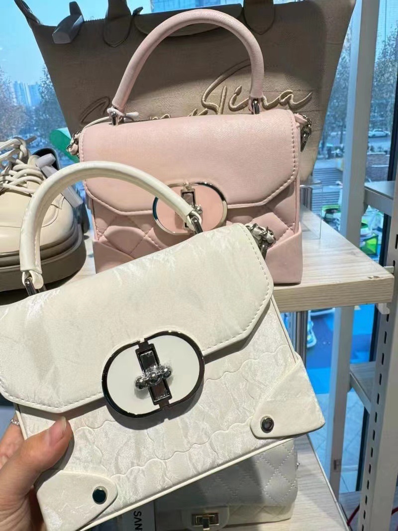 Street trend niche design small fragrant wind diamond grid embroidery thread pink cute and sweet box bag new high-end niche chain small square bag