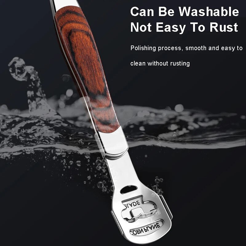 Color Wood Handle Foot File Dead Skin Shaver Corn Cuticle Cutter Remover Rasp File Foot Callus With 10 Blades Foot Scraper Set