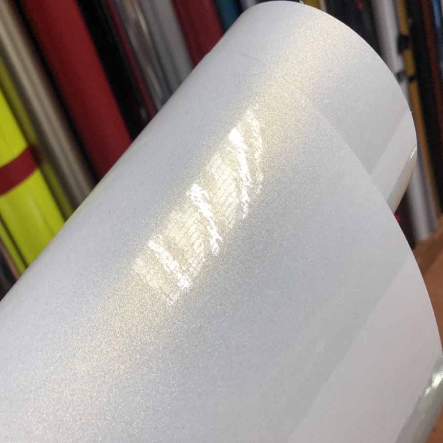 50cm*200/300CM High Glossy white golden sand pearl car wrap vinyl film car wrap sheet roll car sticker decal