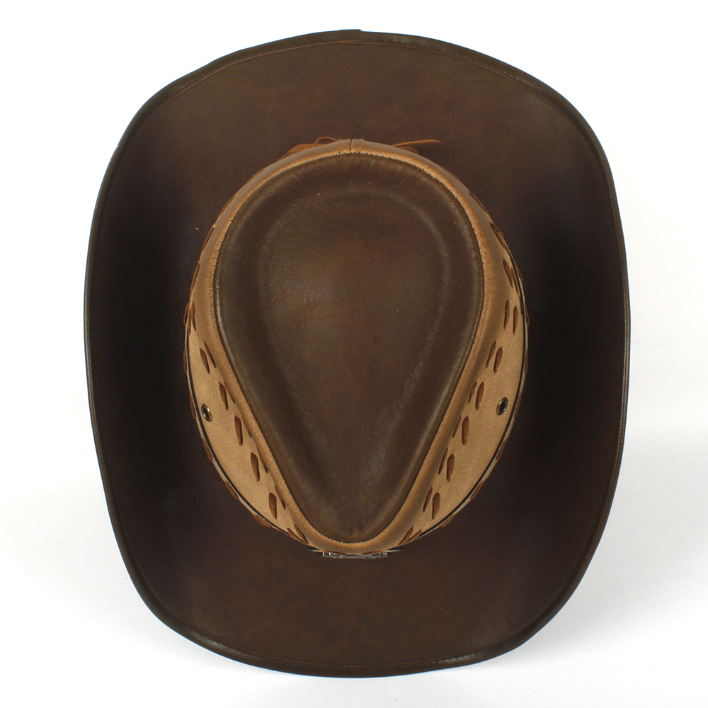 Men Women Leather Western Cowboy Hats Wide Brim Sunhat Summer Caps Sombrero Travel Sunbonnet Outdoor Beach Size US 7 1/4 UK L