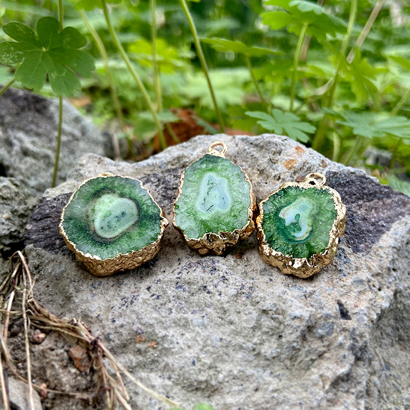 Hot Sale Natural Stone Agat Druzy Pendant Irregular Color Healing Slice Charm For Jewelry Making DIY Necklace Earrings 2pcs/lot