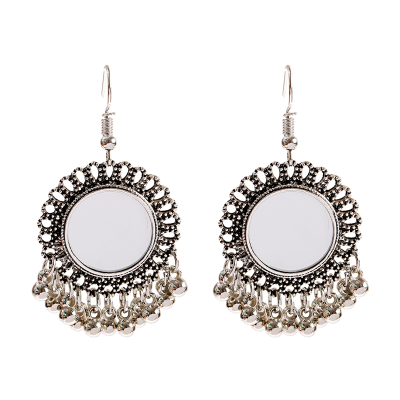 2020 Thailand Vintage Earrings For Women Round Mirror Boho Egypt Middle East Afghan Indian Jewelry