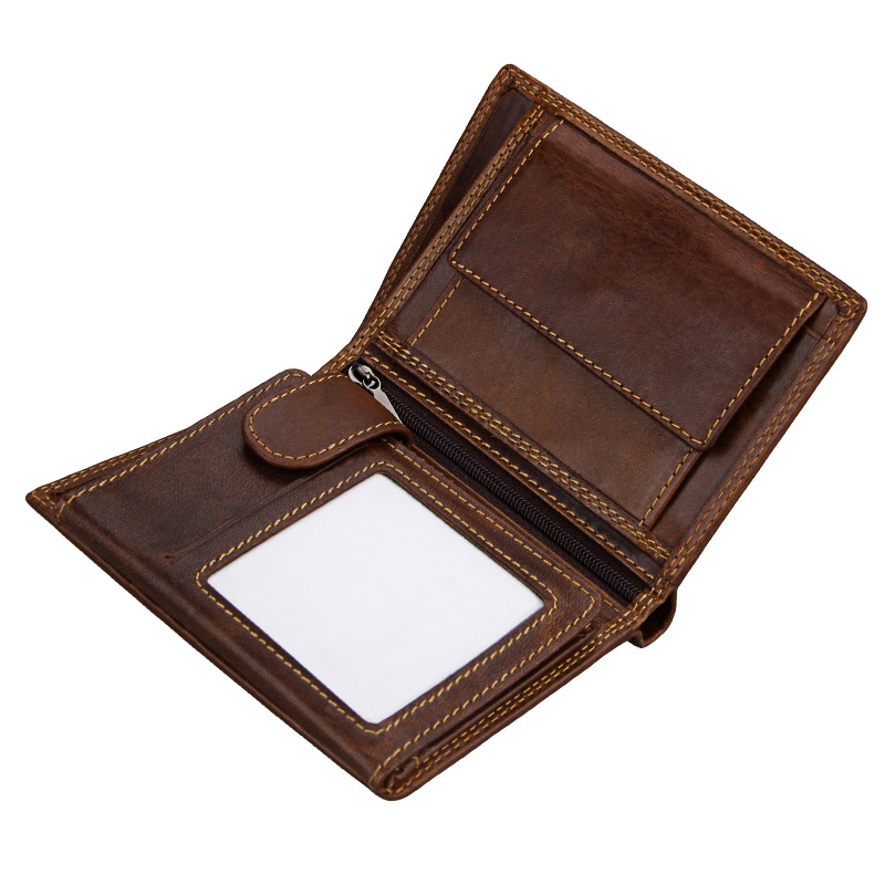 Classic Men's Wallet Vintage Genuine Leather Wallet for Men High Quality Cow Skin Business Credit Card Holder Men's Coin Purse
