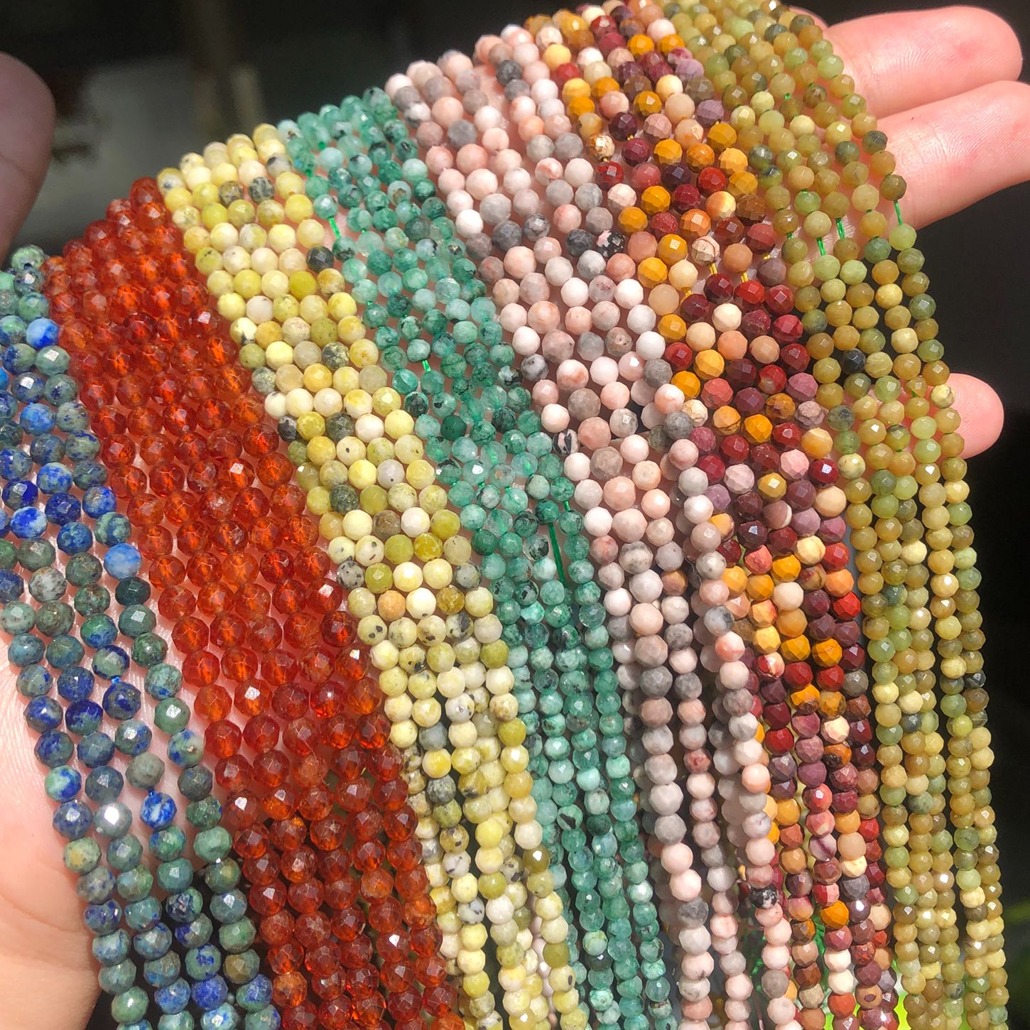 Natural Hawk eye Labradorite Gem tone 2 3 4mm Round Faceted Fine Loose Beads Accessories for Bracelet Earring DIY Jewelry Making