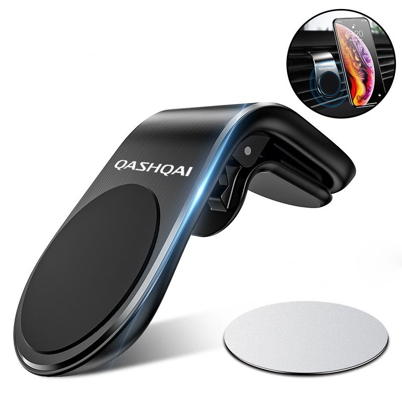 Car Phone Holder Air Vent Magnet Mount Smartphone Phone Holder L-Type Universal Phone Holder For Nissan Qashqai Car Accessories