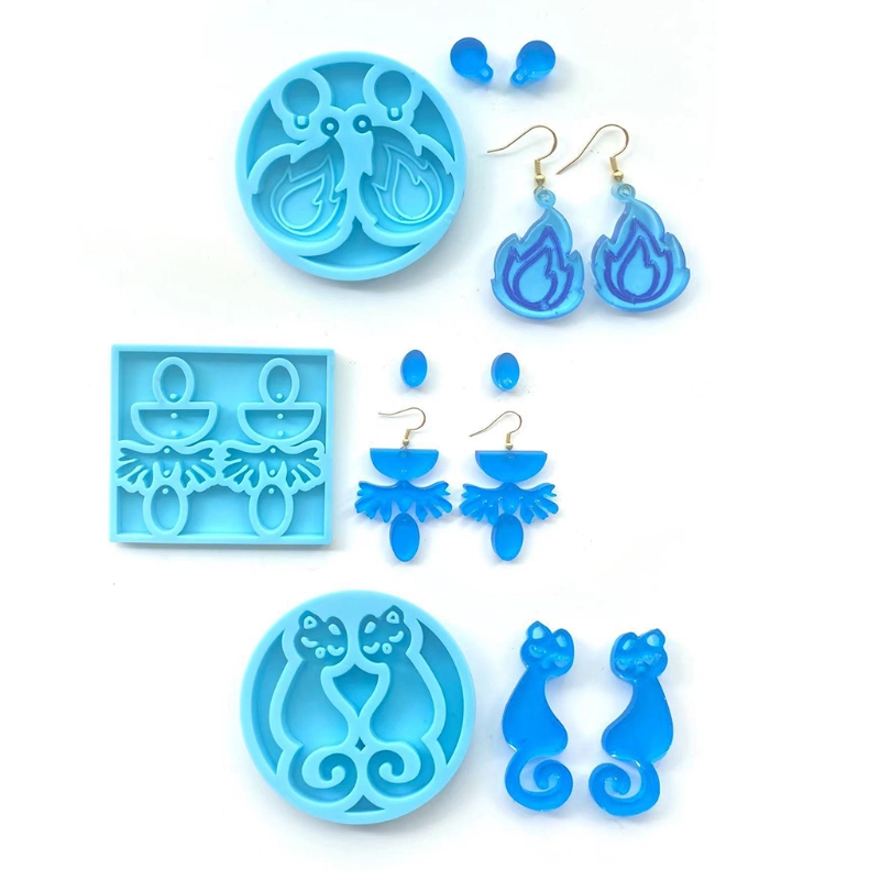 Earrings Epoxy Resin Mold Funny Originality Jewelry Pendant Ear Drop Dangles Silicone Mould DIY Crafts Ornaments Casting Tools