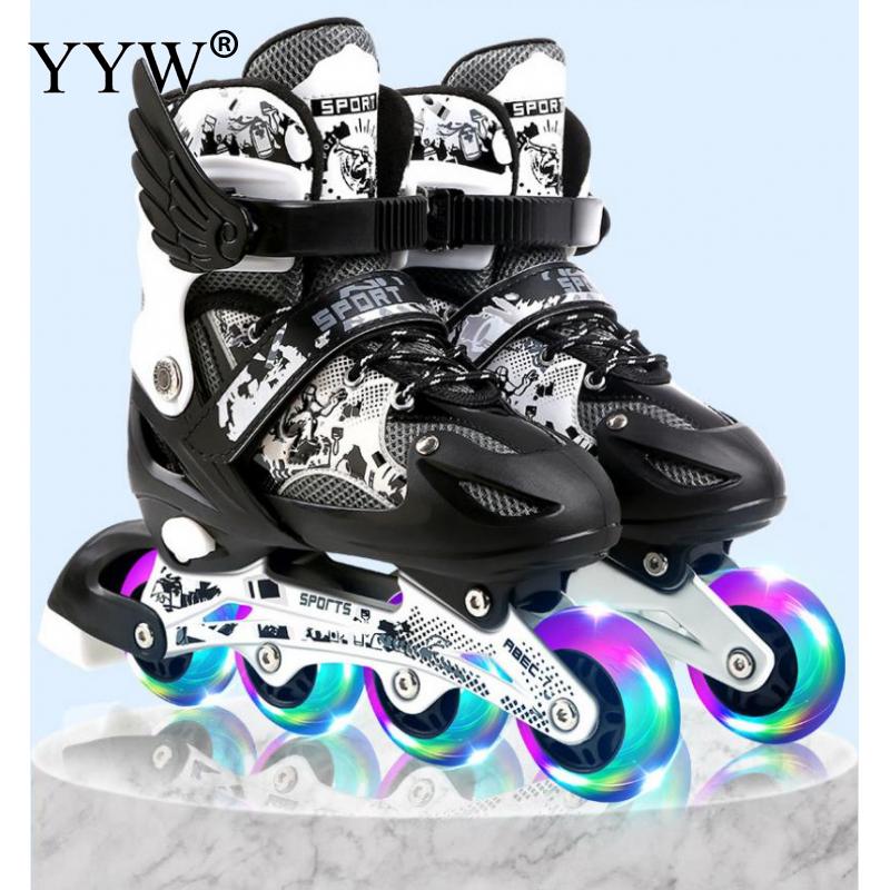 Adjustable Roller Skates Inline Speed Skate Shoes 4 Wheels For Children Professional Sktaing Men Size 26-42 Sneakers Rollers