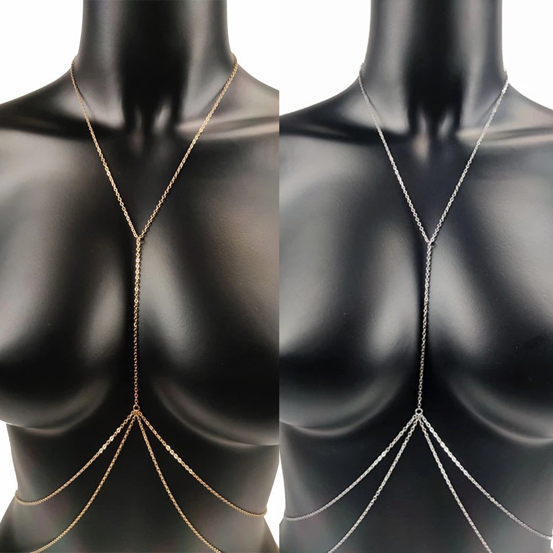 1PCS Women Sexy Chest Chain Bikini Female Body Belly Chains For Women Cross Waist Chains