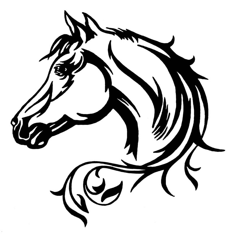 20*20CM Car Sticker Vinyl Horse Head Beautiful Animal Funny Sticker Decal Reflective Laser Motorcycle Car Styling 3D Stickers