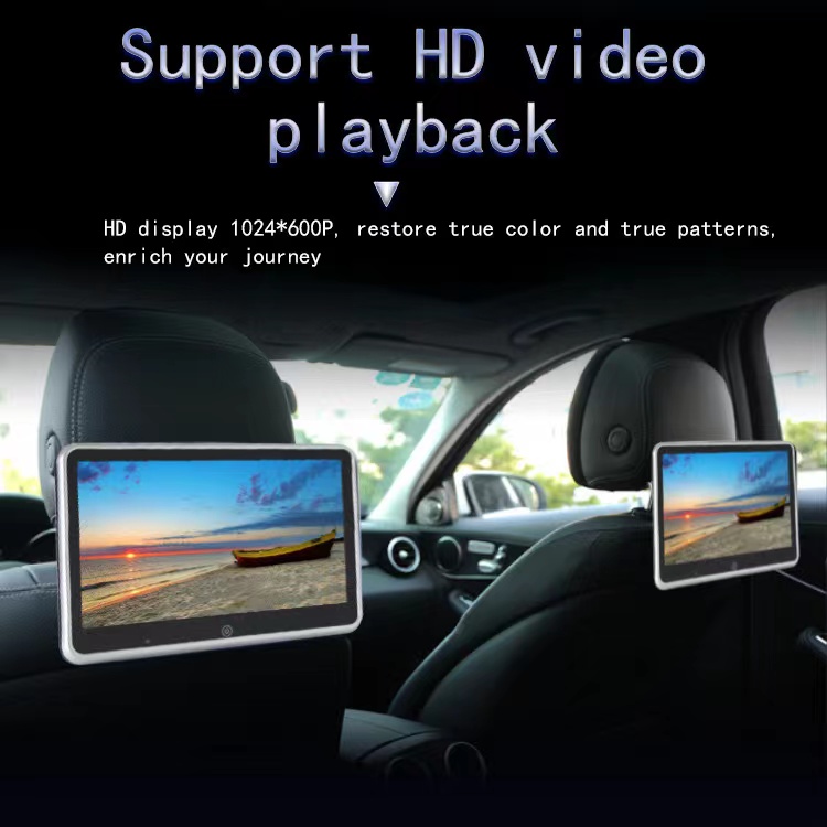 10.1 inch Car Headrest Monitor 1024*600P Headrest Display IOS AND ANDROID Mirror Link Bluetooth/USB/FM/TF MP5 Video Player