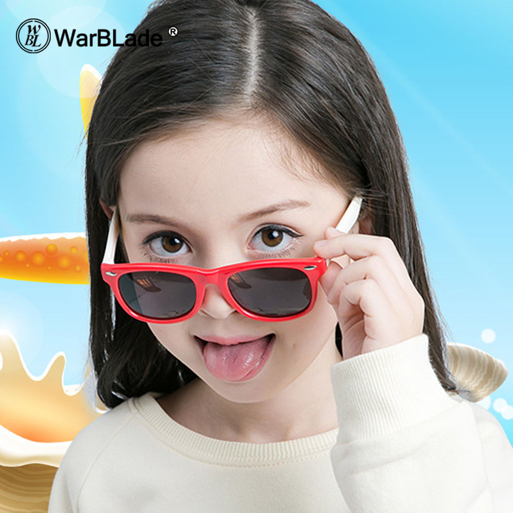 WarBLade TR90 Flexible Kids Sunglasses Polarized Child Baby Safety Coating Sun Glasses UV400 Eyewear Shades Infant With Case
