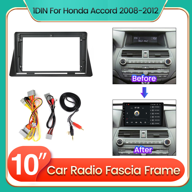Android Car Radio Dash Panel Fascia Frame For Honda Accord 8 2008 2009 2010 2011 2012 Auto Stereo Fitting Adapter Power Cable