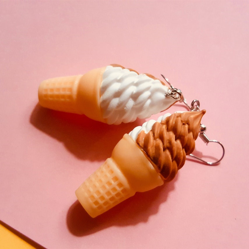 1 Pair Creative Ice Cream Woman Earrings Resin Cute Handmade Earrings Summer Jewelry Gifts For Her