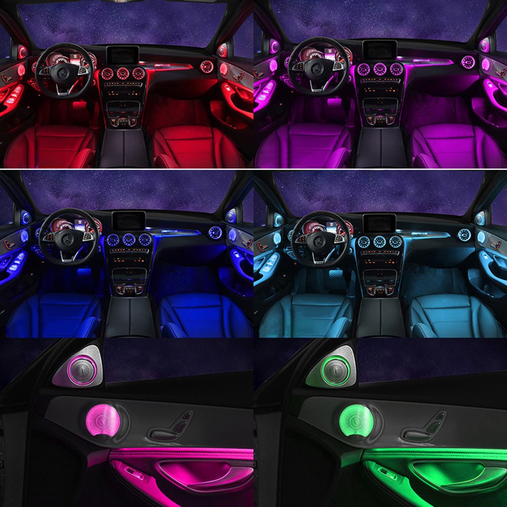 Full Set 64 colors x253 w205 Ambient Light Turbine Air Vent Rotating Tweeter Light For Mercedes Atmosphere LED C/GLC 2014-2022