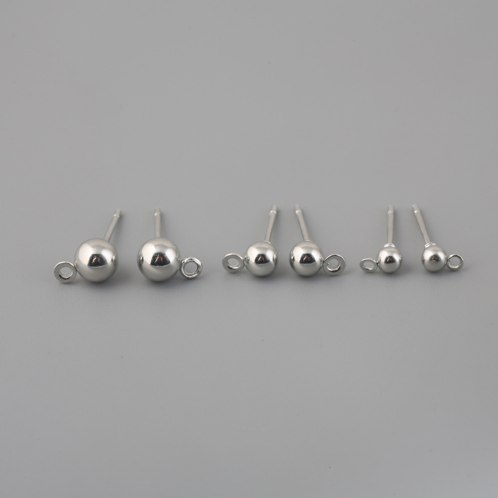 Hot!!! 50sets/bag Gold Silver color Rhodium Plated Metal Stud Earring Findings For DIY Jewelry Making Accessories
