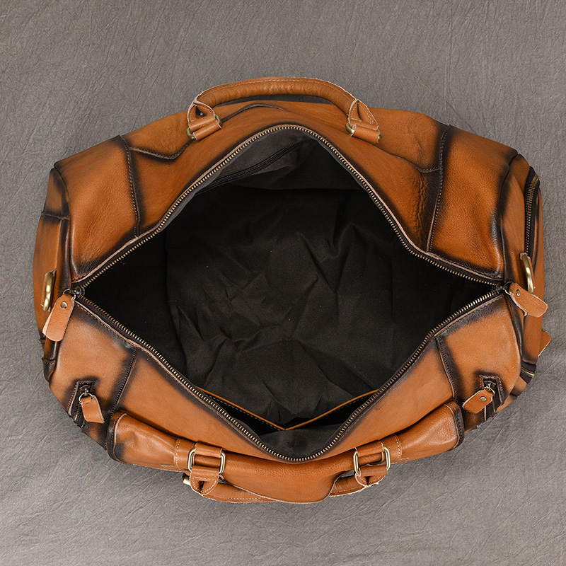 Duffle Mens Vintage Style Travel Bag, Genuine Cowhide Leather Large Weekender With Shoe Compartment, Handcrafted Overnight Bag New Free Delivery Desig