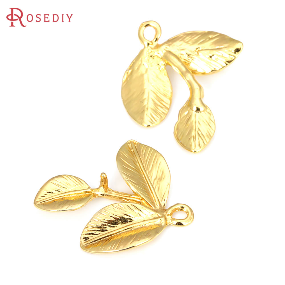 20PCS Gold Color Zinc Alloy Tree Leaf Leaves Charms Pendants High Quality Diy Jewelry Making Necklace Earrings Accessories