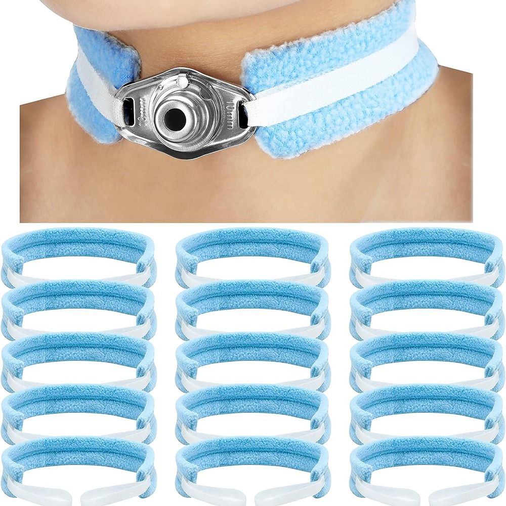 2PCS Tracheostomy Tube Holder Adjustable Tracheostomy Supplies Tube Holder Soft Reusable Tracheostomy Care Kits