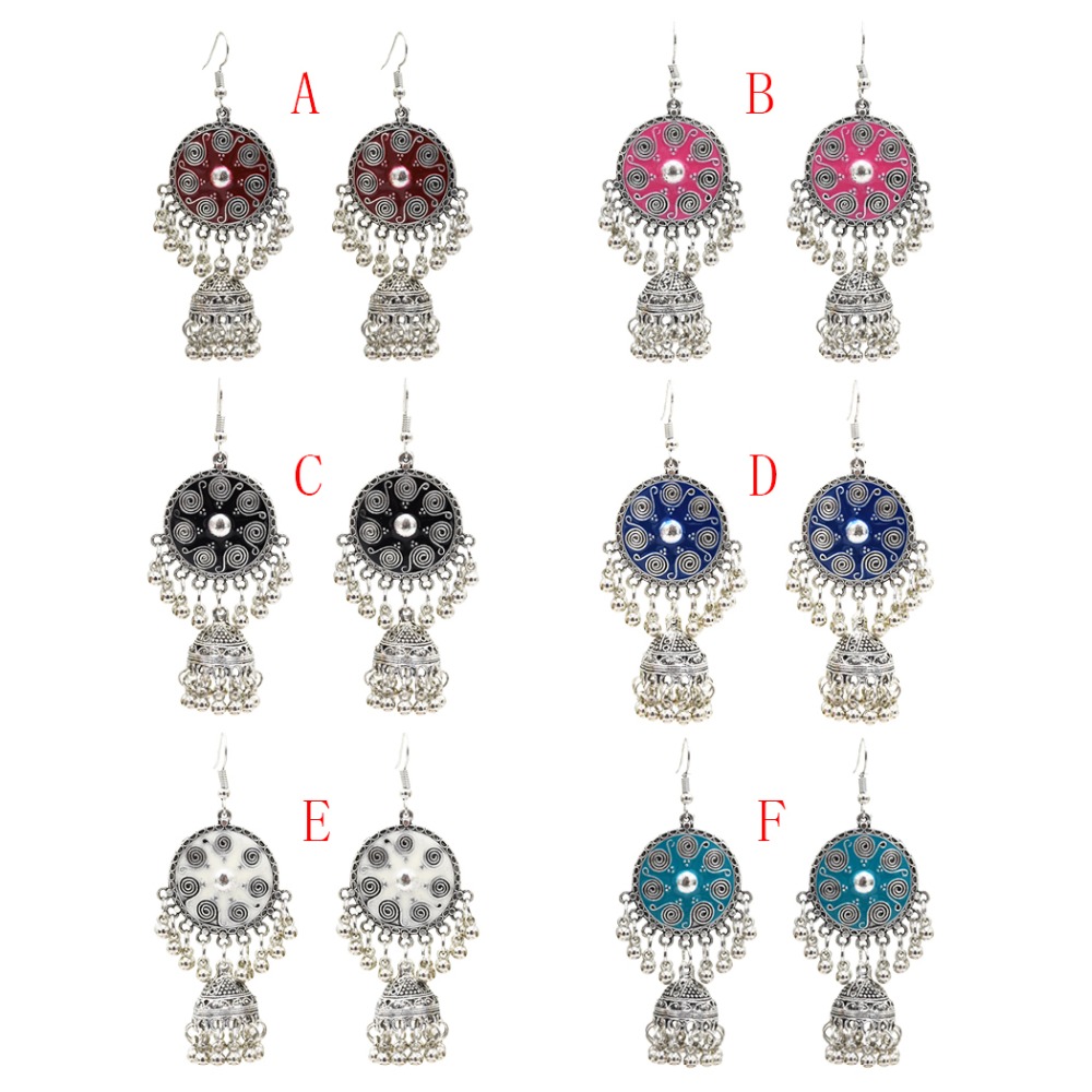 Afghan Metal Carved Flower Bells Statement Drop Earrings for Women Bohemian Jhumka Earring Egypt Indian Turkish Jewelry