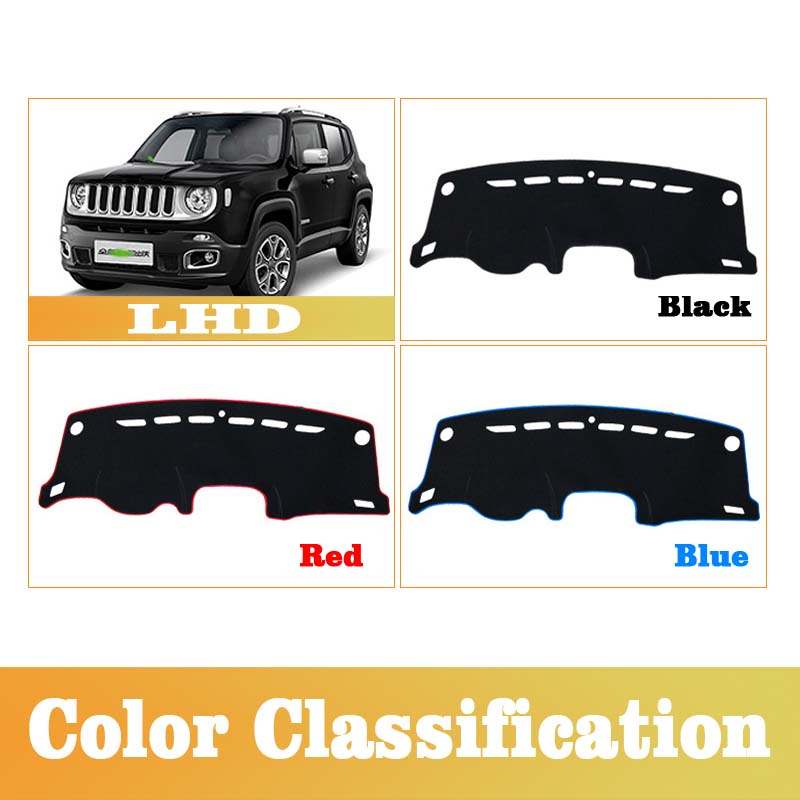 Car Dashboard Cover Mat Sun Shade Pad Instrument Panel Carpets Anti-UV For Jeep Renegade BU 2015-2019 2020 2021 2022 Accessories