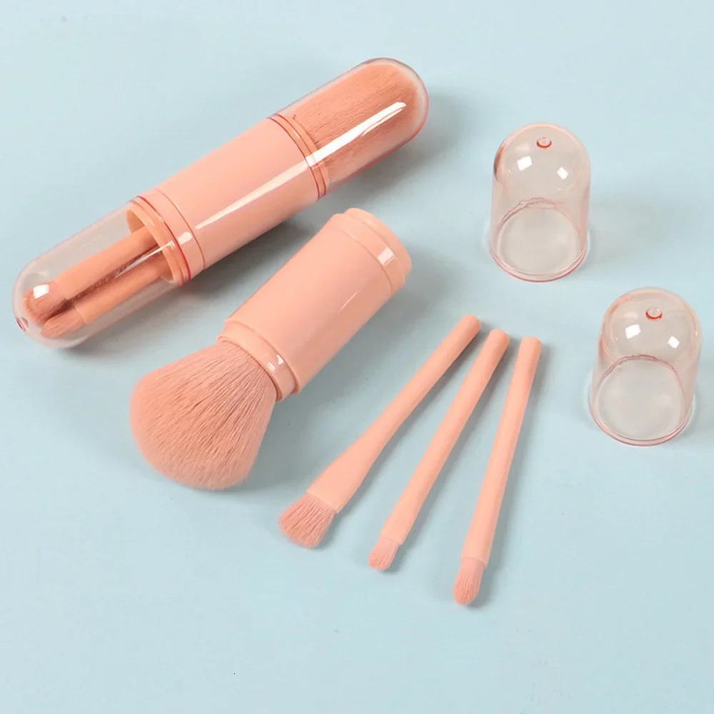 4pcs/set 4 In 1 Telescopic Portable Travel Brushes Set Eyeshadow Loose Powder Mini Makeup Brush Beauty Tools F624-6