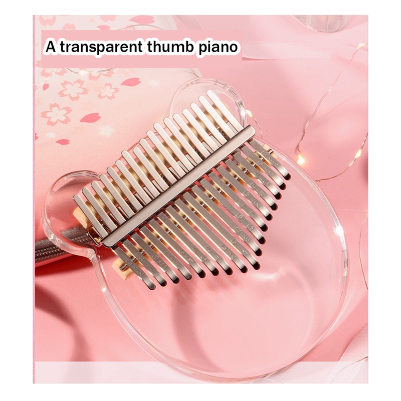 Kalimba 17 Keys Thumb Piano, Clear Transparent Acrylic Finger Piano Instrument Easy Install Easy To Use