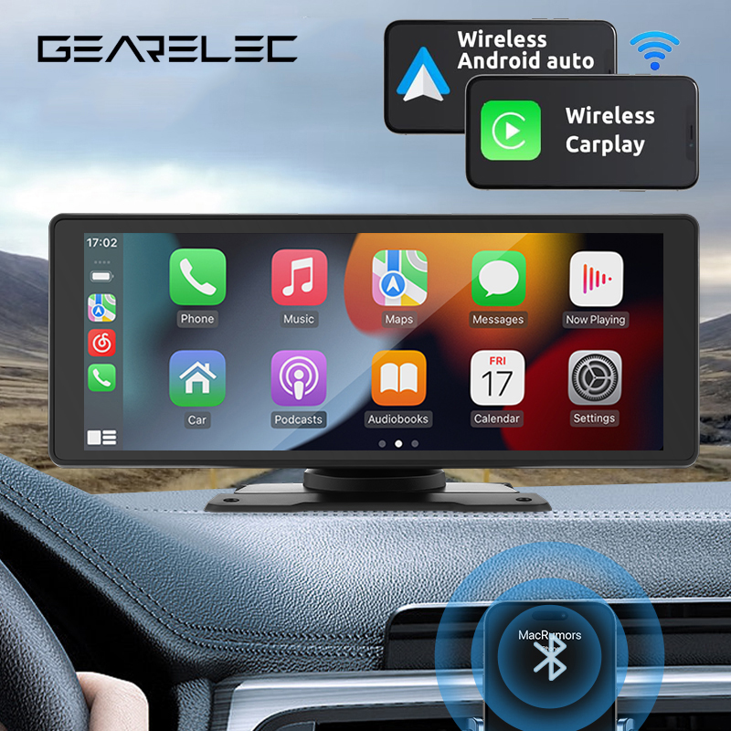 10.26" Portable Car Radio Carplay Android Auto Car Stereo 1080p touch Screen Bluetooth GPS USB FM for Car Truck Radio Receiver