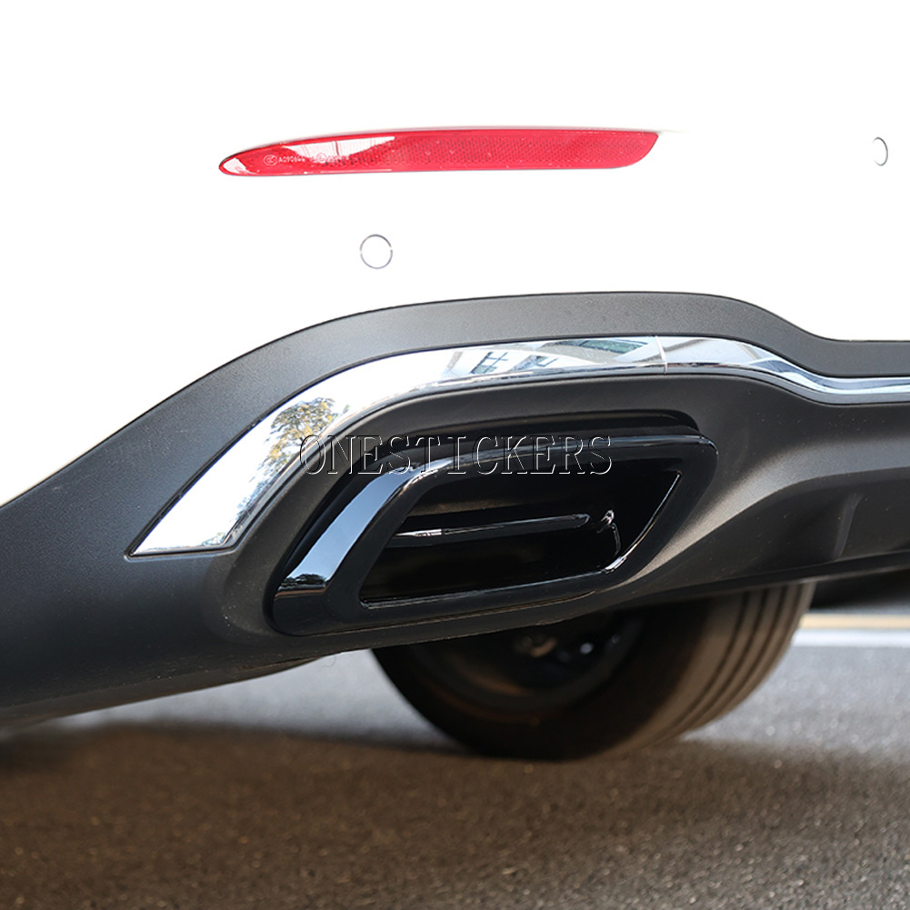 For Mercedes Benz C Class W206 C200 C220 C260 C300 2022+ ABS Car Accessories Tail Throat Exhaust Pipe Muffler Cover Trim Sticker