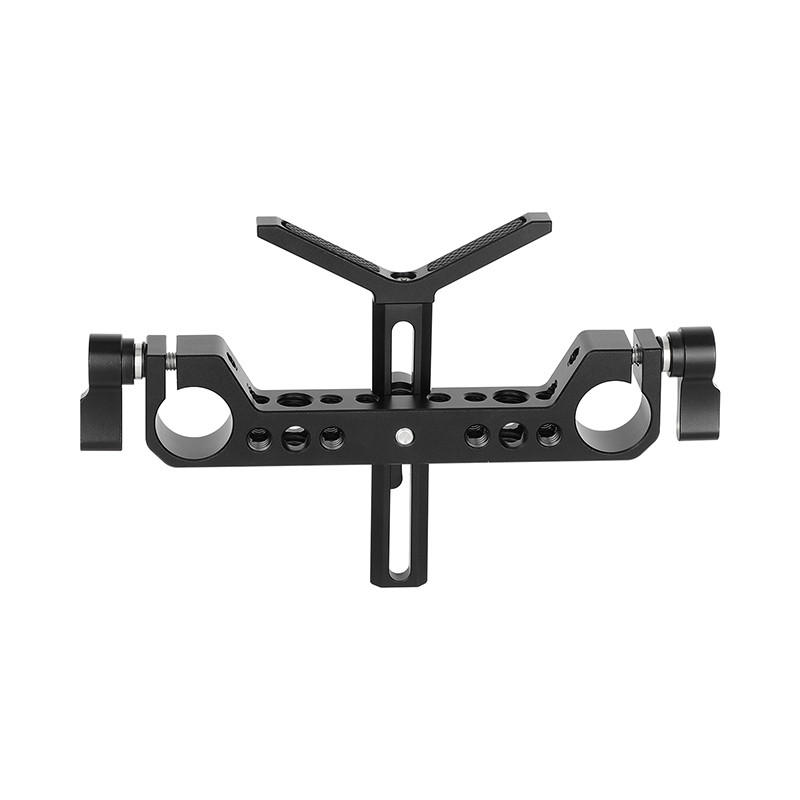 CAMVATE Camera 19mm Y-Shaped Lens Support Bracket Holder Height-adjustable For DSLR Sholuder Mount 19mm LWS Rail Support Systems