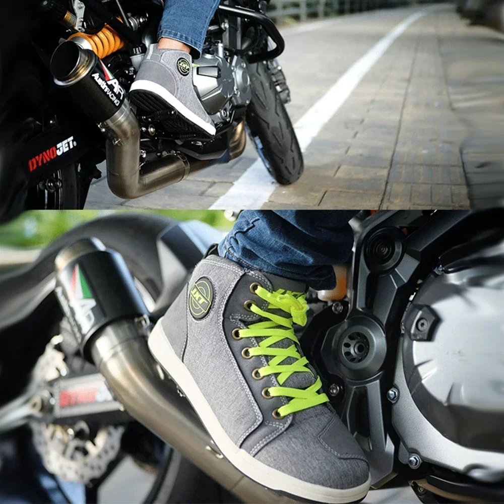 Motorcycle Boots for Men Racing Shoes Riding Off-road Motorbike Equipment Breathable Black Durable Comfortable Soft Protection