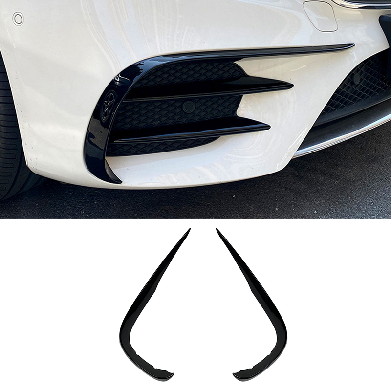 Car Front Bumper Splitter Side Spoiler Air Vent Body Kits Trim For Mercedes-Benz E-Class W213 E200 E260 E300 2016-2020