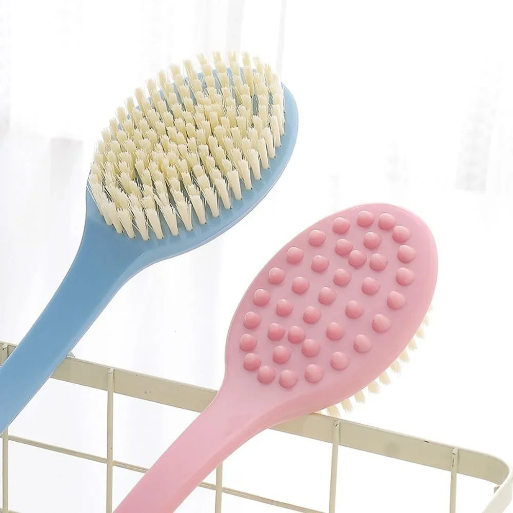 Soft Body Scrubber Shower Exfoliating Scrubs Long Handle Bath Brush Exfoliator Skin Massager Cleaning Brush Bathroom Accessories 240624