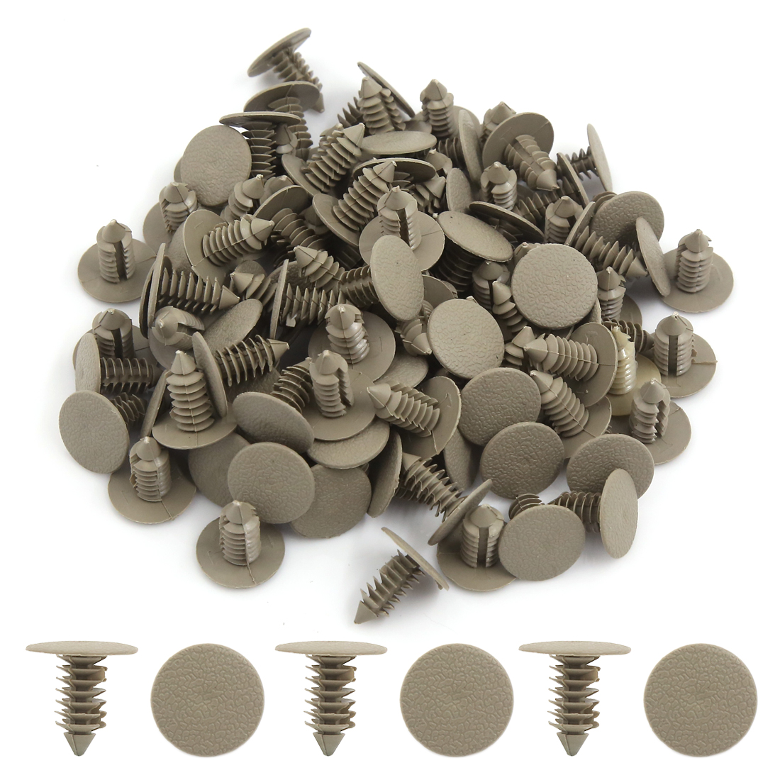X Autohaux Vehicle Universal 10-100Pcs Gray Beige Plastic Door Bumper Push Rivets Clip 9mm Retainer Clips Fasteners For Auto Car