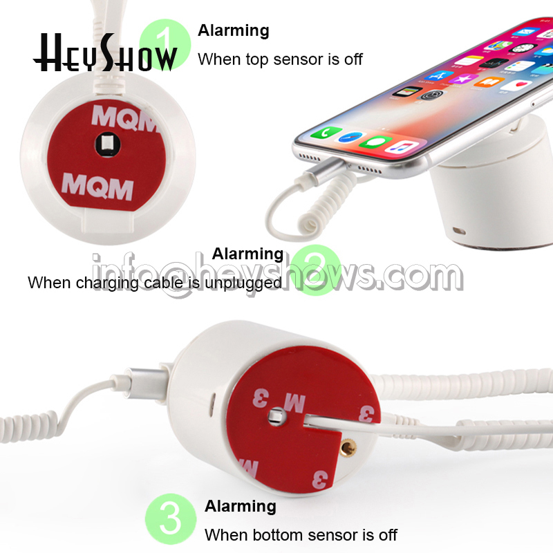 Mobile Phone Security Burglar Alarm Display Stand, Chargeable Cellphone, Retail Anti-Theft Device Holder, iPhone Protect Mount