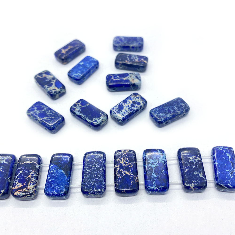 Natural Stone Beads Emperor Stone Rectangle Double Hole Braclets for Women Beads for Charm Jewelry Making Necklace Accessories