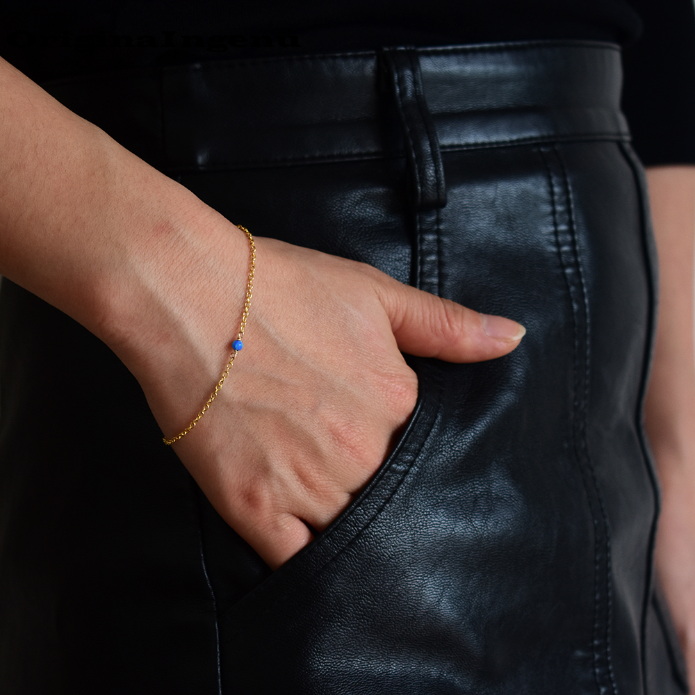 Natural Opal Beads Bangles Indian Jewelry Gold Filled/925 Silver Minimalist Jewelry Handmade Boho Bracelet Women
