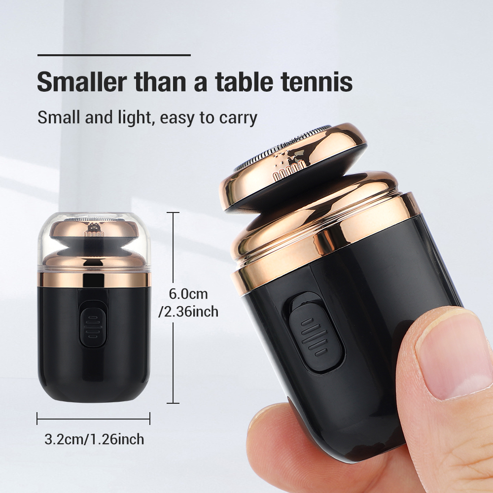 2 IN 1 Mini Portable Travel Shaver Capsule Nose Hair Trimmer Rechargeable Electric Beard Scraper Knife Men's Razor F624-20